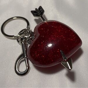 Red Heart Purse Charm with Arrow